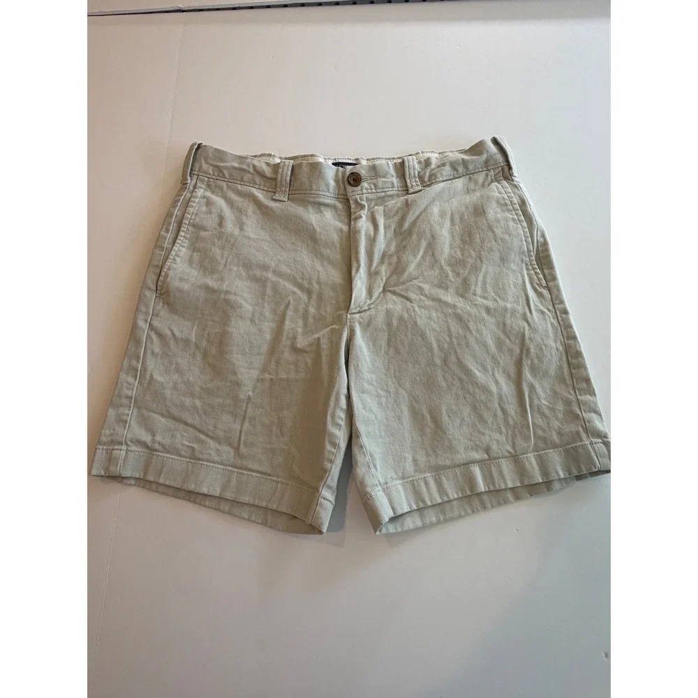 J.Crew Womens Chino Shorts Beige 7 Inch Inseam Size 31 Stretch Cotton Twill‎